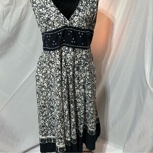BOGO UNITI Casuals Sundress Blue & White Floral Spaghetti Strap Dress  1X